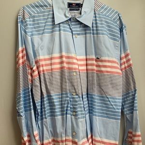 XL Vineyard Vines, Blue & Pink Dress Shirt